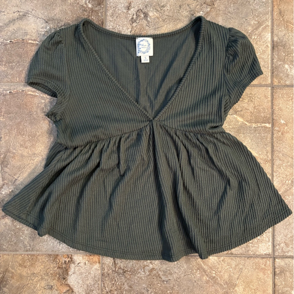 Blue Rain Deep Green Blouse